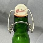 Vintage 9    Grolsch Swing Top Green Beer Bottle W seals   Porcelain Cap