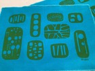 Vintage Mid Century Modern Placemats Abstract Set Of 4 Nina Turquoise Green Mint
