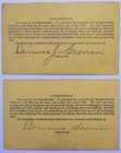 1918 Pennsylvania Railroad Co  Two Passes To   From Erie   Warren Bk4l