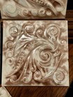Lot Of  10  Antique Majolica Fireplace Tile  Rose  Brown  Moss  6   x 6     Aetco 