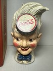Coca-cola Bank  sprite Boy  Bottle Cap On Forehead Vintage Cast Iron Head W  Box