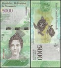 100 Pcs X Venezuela 5000  5 000  Bolivares  2017 unc Banknote Bundle