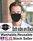 Black Face Mask 10 Pcs Reusable Washable Cotton Breath comfortable Double Layer