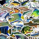 50pc Realistic Fish Stickers Aquarium Sea Life Gloss Vinyl Ocean Deep Sea Decals