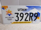 Utah Salt Lake Winter Olympic Games 2002 License Plate 392r9