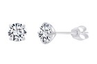 14k Solid Gold Round Cut White Cubic Zirconia Baby children s Stud Earrings