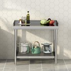 36 X 30 Inches Stainless Steel Prep Table W adjustable Undershelf   Backsplash
