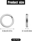 30pcs Split Rings 8mm Stainless Steel Small Key Chain Mini Keychain Rings Spl   