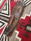 Vintage Ghana African Wall Mask With  Beard Hand Carved Wood