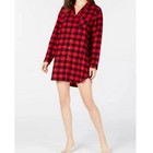 Charter Club Cotton Flannel Sleep Shirt Buffalo Check Size Medium
