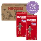 Huggies Little Movers Diapers Size 8  76 Count  2 Packs Of 38  00036000563214