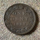 1884 Large Canada One Cent 1 Penny  01 Canadian 1   Coin Cents W43