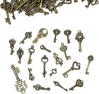 Lot Of 125 Vintage Style Antique Skeleton Furniture Cabinet Old Lock Keys Jewelr