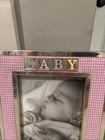 Reed   Barton Gingham Bunny Silverplate 4  X 6  Pink Baby Photo Frame