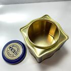 Vintage Tin Container Clark s Spool Cotton Cubic Shape Blue Antique Look 1990s