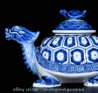 7 2  Qing Qianlong Marked Chinese Blue White Porcelain Dragon Turtle Kettle