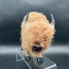 Vintage Western Buffalo Bison Natural Fur   Glass Eyes Figurine Wild Animal 9   