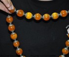 13  Old Tibet Buddhism Beeswax Tibet Silver Bracelet Prayer Bead Amulet Necklace
