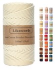 3mm Braided Cotton Cord 109 Yards - Natural Macrame Rope For Plant Hangers   Wal