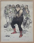 Lithograph  the Strong Man  By And Signed Rom  o Dumoulin
