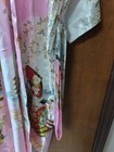 Tang Yi Japanese Style Kimono Robe Pink   White Satin Belted