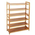 6 Tier Shoe Rack Entryway Shoe Shelf Holder Storage Organizer Wood Color