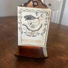 Vintage Tin Metal Match Box Holder Wall Mount Copper Bird Antique Decor