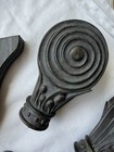 Vintage Dark Wood Architectural Corbels Shelf Brackets Scroll Design Pair