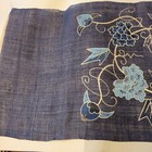 Vintage Okinawa Bingata Indigo Dye Linen Fabric Hand Dyed 127x58cm Japan Rare