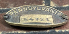 Pennsylvania Railroad Brass Property Identification Oval Plate