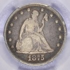1875 Seated Twenty Cent Piece Pcgs F15 Choice Circulated Example