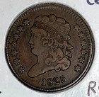 1825 1 2c Classic Head Half Cent In Ef Xf Condition Low Mintage Only 63k