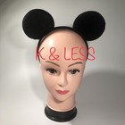 24pc Mickey Mouse Ears All Black Solid Headband Birthday Favors Minnie Costume 
