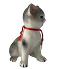 Kitten By Karen Ceramic Figurine Gray White Cat Collectible Vintage 1950s Japan