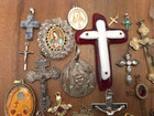 Vintage-now 30 Piece Cross Christian Catholic Medals Pendant Religious Lot  12