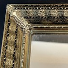 Vtg Gold Gilt Hollywood Regency Vanity Mirror Tray Filigree Stand-up 10 x15 