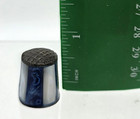 Mexico Blue White Inlay Metal Thimble Small Sewing Collectible Souvenir