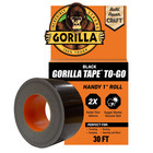  2 Pack  Gorilla Black Duct Tape To-go  1 In X 30 Ft Single Roll
