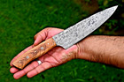 Custom Made Hand Forged Damascus Steel Chef Knife Wood Handle 2855