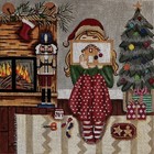 Needlepoint Handpainted Gayla Elliot Christmas Stitching Girl 11x11