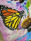 Monarch Butterfly Floral Painting Art Spring Flower 8x10 Garden Art Decor