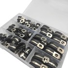 52pc Rubber Cushion Insulated Clamp Stainless Steel Cable Clamps Assortment Kit