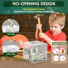 Piggy Bank For Adults Must Break To Open Acrylic Clear Piggy 12x12cm Clear Cube