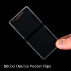  50  2x2 Double Pocket Vinyl Coin Flips For Storage   Display - Plastic Holders