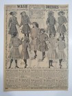 1911 Antique Young Girl Dress Fashion Art Sears Catalog Page Vintage Print Ad 1