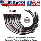 Lot 10 Power Charger Converter Adapter Cable For Dell Small Tips 7 4mm To 4 5mm