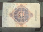Wwi German Zwanzig Mark Bank Note 20 Reichsbanknote 1914 Circulated As-is Money