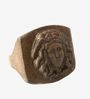 Ancient Roman Greek Ring Medusa Gorgon Silver Authentic Artifact