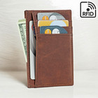Mens Slim Leather Wallets Rfid Front Pockets Card Holders Crazy Horse Leather Us