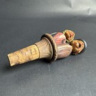 Vintage Detailed Hand Carved Wood Mechanical Bottle Cork Stopper Barware Old